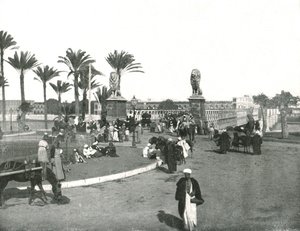 Kasr-el-nil-broen, Kairo, Egypt, 1895.