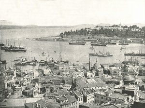 Inngangen til Det gylne horn, Konstantinopel, det osmanske riket, 1895. av W and S Ltd
