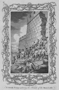 De britiske troppene går inn i Breach of the Moro Castle, c1770-tallet.
