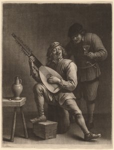 Lutspilleren og drikkeren av Wallerant Vaillant after David Teniers the Younger