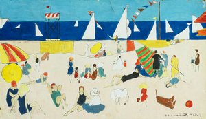 På stranden