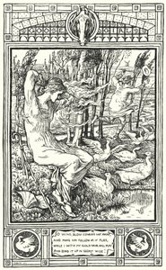 The Goose Girl (gravering) av Walter (after) Crane