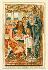 De fremmede underholdt (fargelitografi) av Walter (after) Crane