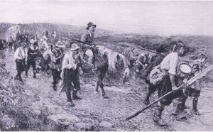 Etter Sedgemoor, illustrasjon fra British Battles on Land and Sea, 1915 av Walter Crane