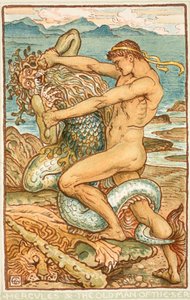 Hercules and the Old Man of the Sea, illustrasjon fra 