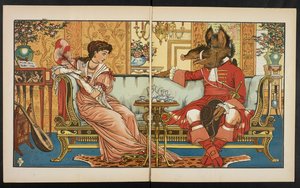 Illustrasjon for Skjønnheten og udyret. av Walter Crane