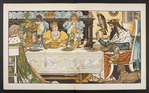 Illustrasjon for froskeprinsen. av Walter Crane