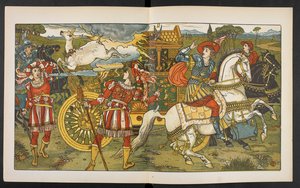 Illustrasjon for Hinden i skogen. av Walter Crane