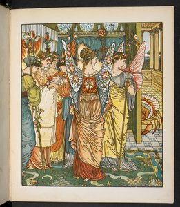 Illustrasjon for Hinden i skogen. av Walter Crane