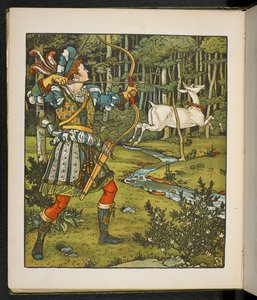 Illustrasjon til historien, Hinden i skogen. av Walter Crane