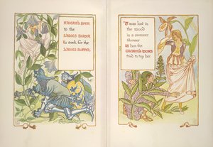 Ridderspore og klovneurt av Walter Crane