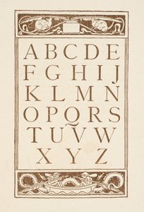 Bokstaver i alfabetet. Den gylne grunningen. av Walter Crane