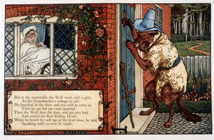 Little Red Riding Hood, av John Lane, Walter Cranes bildebøker, London og New York, sd. tidlig 20. av Walter Crane