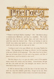 Forord til The Golden Primer. To barn bærer en stige. av Walter Crane