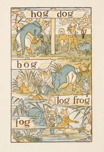 Rimende ord som slutter på bokstaven G. The Golden primer. av Walter Crane