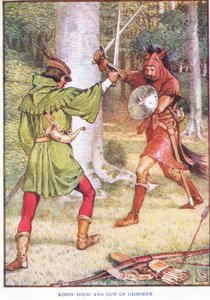 Robin Hood og Guy of Gisborne, ca. 1920 av Walter Crane