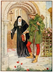 Robin Hood kommer til Kirklees Hall av Walter Crane