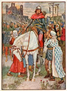Robin Hood blir takket av bøndene av Walter Crane