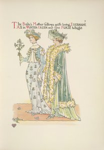 Brudens mor følger med med kjærlig Øyetrøst av Walter Crane