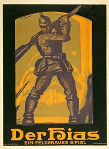 Plakat som reklamerer for et skuespill Der Hias, ein fieldgraues-skuespill av Heinrich Gilardone, utgitt 1917
