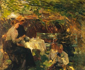 Te i hagen, ca. 1902