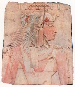 Ahmes, Hatshepsus mor, i tempelet i Der El-Bahri (fargelitografi)