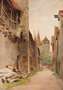 Bakgaten, Rothenburg (akvarell) av Walter Frederick Roofe Tyndale