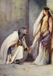 Illustrasjon for Ivanhoe av Sir Walter Scott (farge litho)