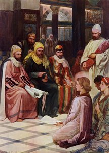 Gutten Jesus i tempelet (farge litho)