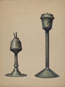 To oljelamper, ca. 1938. av Walter Hochstrasser