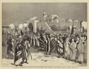 En kunstners pilegrimsreise til det hellige land, III, pilegrimer som skyter salutter mot den anerkjente graven til Moses, Neby Musa