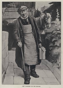 Bæreren på sin runde (litho) av Walter Jenks Morgan