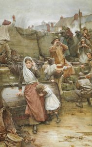 Katastrofescene i en kornisk fiskelandsby, 1889