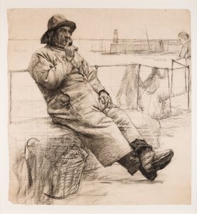 Fisherman Smoking a Pipe (kull på papir)