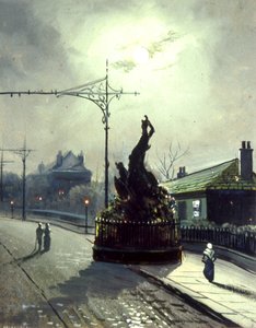 The Original Oak at Night, i Headingley (olje om bord) av Walter Linsley (attr. to) Meegan
