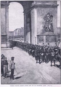 Tyske tropper passerte under Triumfbuen 1871 e.Kr av Walter Paget