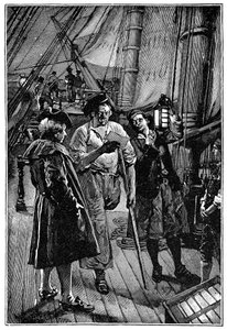 Illustrasjon av Walter Paget (1863-1935) for romanen "Treasure Island"" av Robert Louis Stevenson (1850-1894) 1900