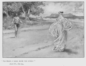 Illustrasjon for pavens Odyssey of Homer (litho) av Walter Paget