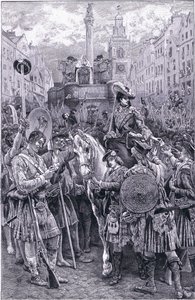 Proklamasjon av den gamle pretender som kong James VIII ved Edinburgh Cross av Walter Paget