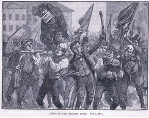 Scene i Belfast-opptøyene 1864 e.Kr av Walter Paget