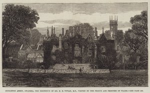 Singleton Abbey, Swansea, residensen til Mr H H Vivian, MP, besøkt av prinsen og prinsessen av Wales av Walter Paget