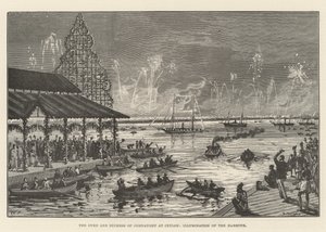 Hertugen og hertuginnen av Connaught på Ceylon, Illumination of the Harbor av Walter Paget