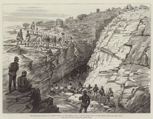 Khartoum-ekspedisjonen, Gakdul Wells, på ørkenmarsjen, og passerer vann ned til troppene fra den øvre brønnen