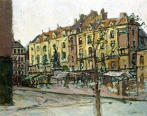 La Place Nationale med le Grande Duquesne, Dieppe (olje på lerret) av Walter Richard Sickert