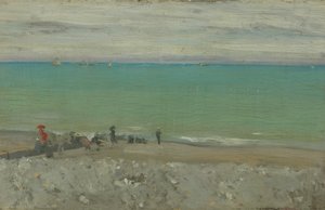 The Beach, Dieppe, ca. 1885 (olje på panel) av Walter Richard Sickert