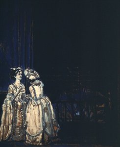 Peggy Ashcroft og Valerie Tudor i «She Stoops to Conquer» av Walter Richard Sickert