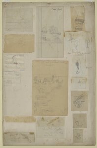 Flere studier (blyant på papir) av Walter Richard Sickert