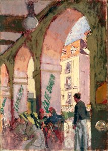 The Cafe Suisse, eller Cafe des Arcades, Dieppe (olje på lerret) av Walter Richard Sickert