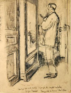 The New Tie, ca. 1922 (penn og blekk og vask på papir) av Walter Richard Sickert