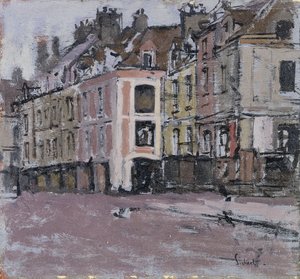 De gamle arkadene, Dieppe; De gamle arkader, Dieppe, ca. 1898-1900 av Walter Richard Sickert